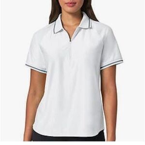 Mondetta Ladies Active Collared Front 1/4 Zip Short Sleeve Polo Shirt Size M